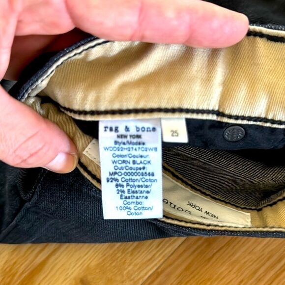 Rag & Bone Womens Jean 25 Black Waxed Maya High Rise Ankle Slim Classic Everyday - Picture 11 of 11